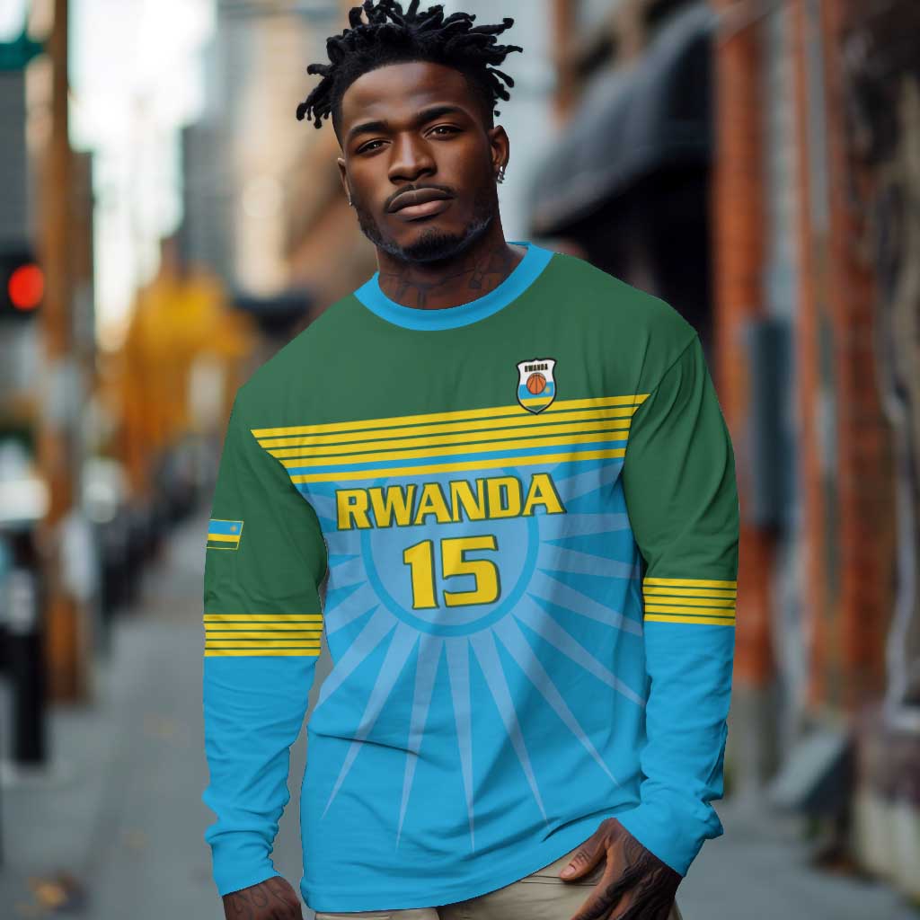 Afro Basketball Rwanda Custom Long Sleeve Shirt Go Champions - African Pride