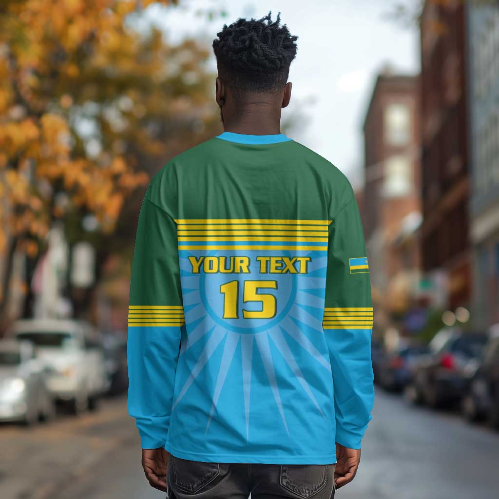 Afro Basketball Rwanda Custom Long Sleeve Shirt Go Champions - African Pride