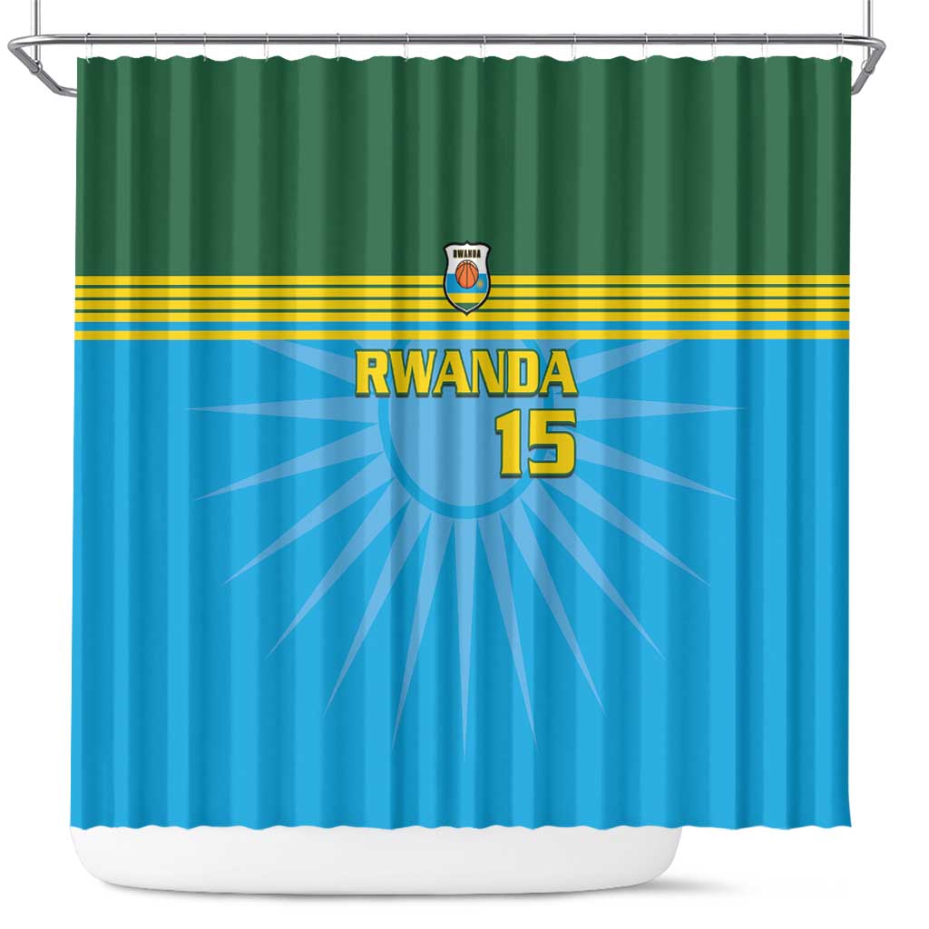 Afro Basketball Rwanda Custom Shower Curtain Go Champions - African Pride