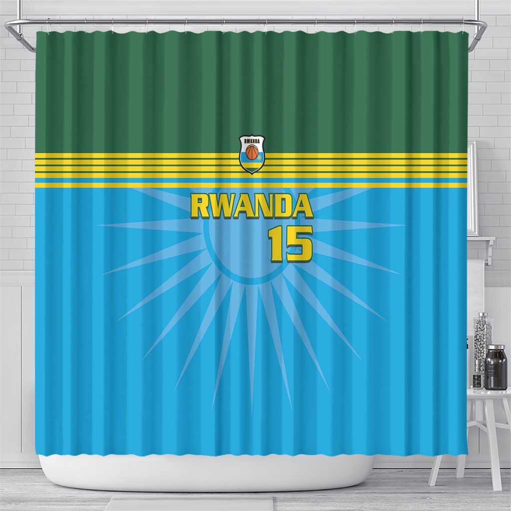 Afro Basketball Rwanda Custom Shower Curtain Go Champions - African Pride