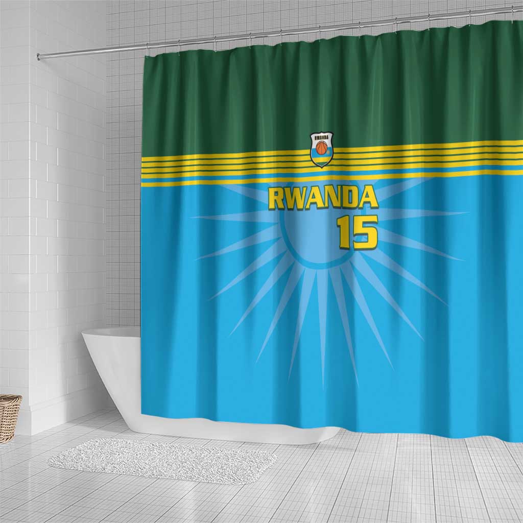 Afro Basketball Rwanda Custom Shower Curtain Go Champions - African Pride