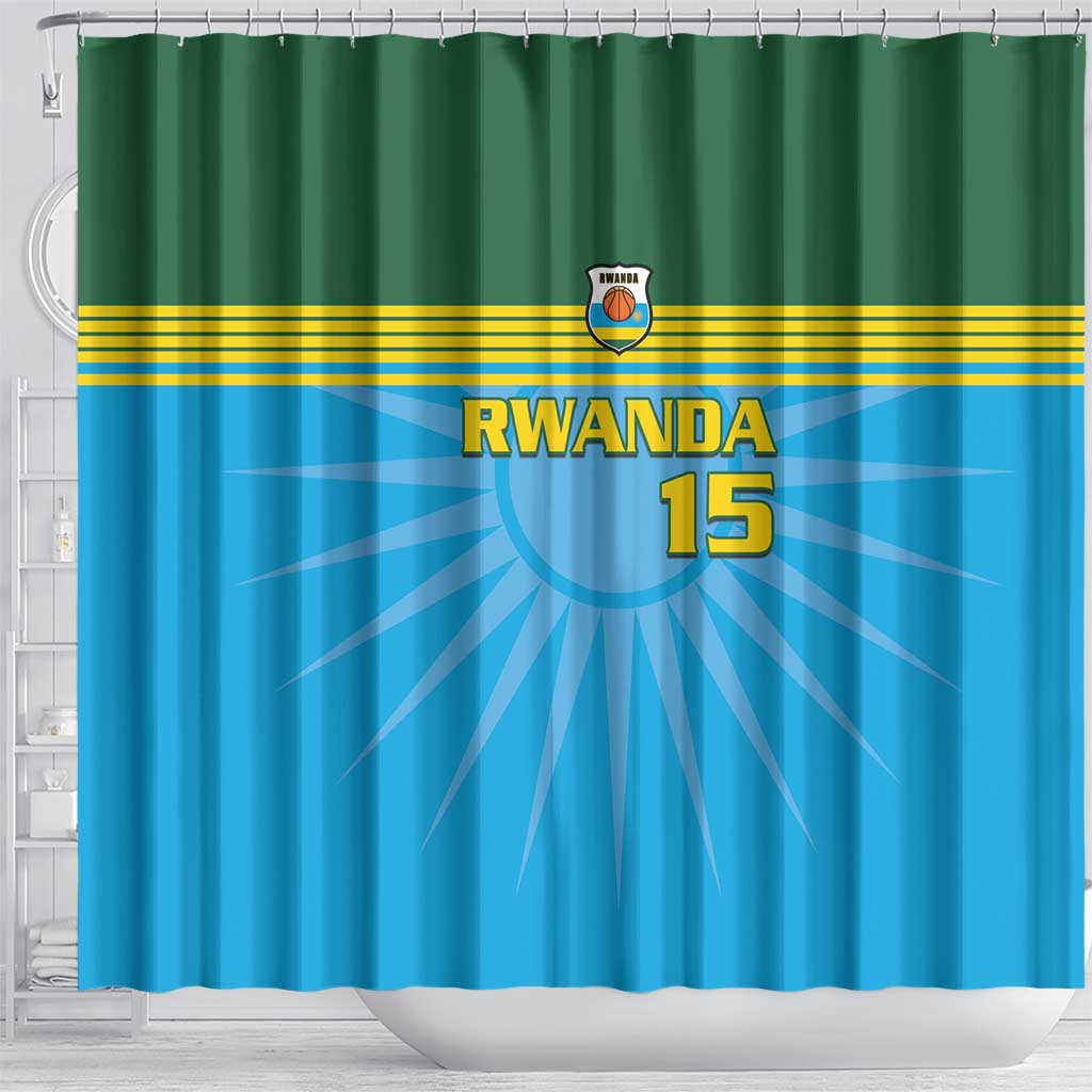 Afro Basketball Rwanda Custom Shower Curtain Go Champions - African Pride