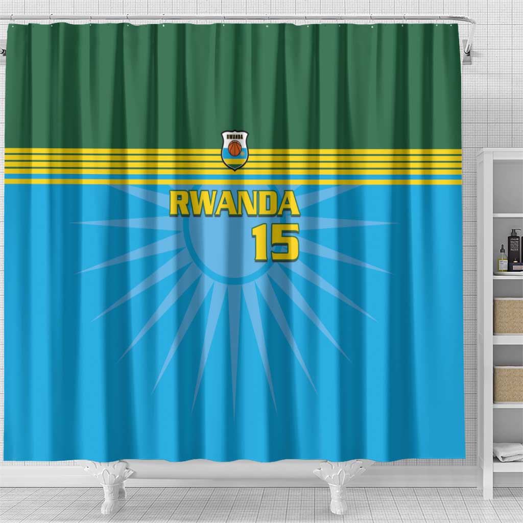 Afro Basketball Rwanda Custom Shower Curtain Go Champions - African Pride