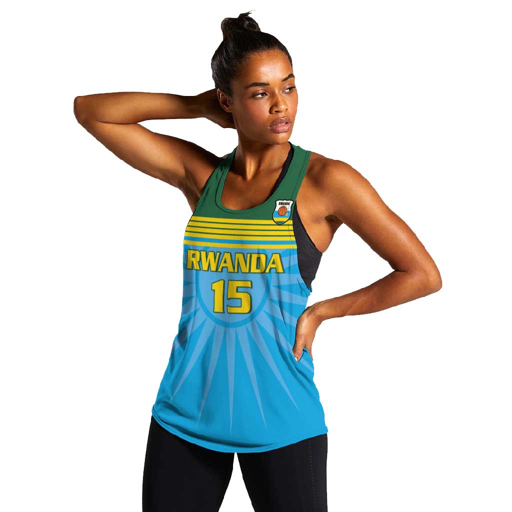 Afro Basketball Rwanda Custom Women Racerback Tank Go Champions - African Pride