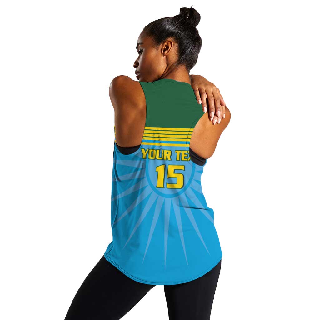 Afro Basketball Rwanda Custom Women Racerback Tank Go Champions - African Pride