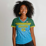 Afro Basketball Rwanda Custom Women V-Neck T-Shirt Go Champions - African Pride