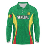 Afro Basketball Senegal Custom Long Sleeve Polo Shirt Go Champions Lions - African Pride