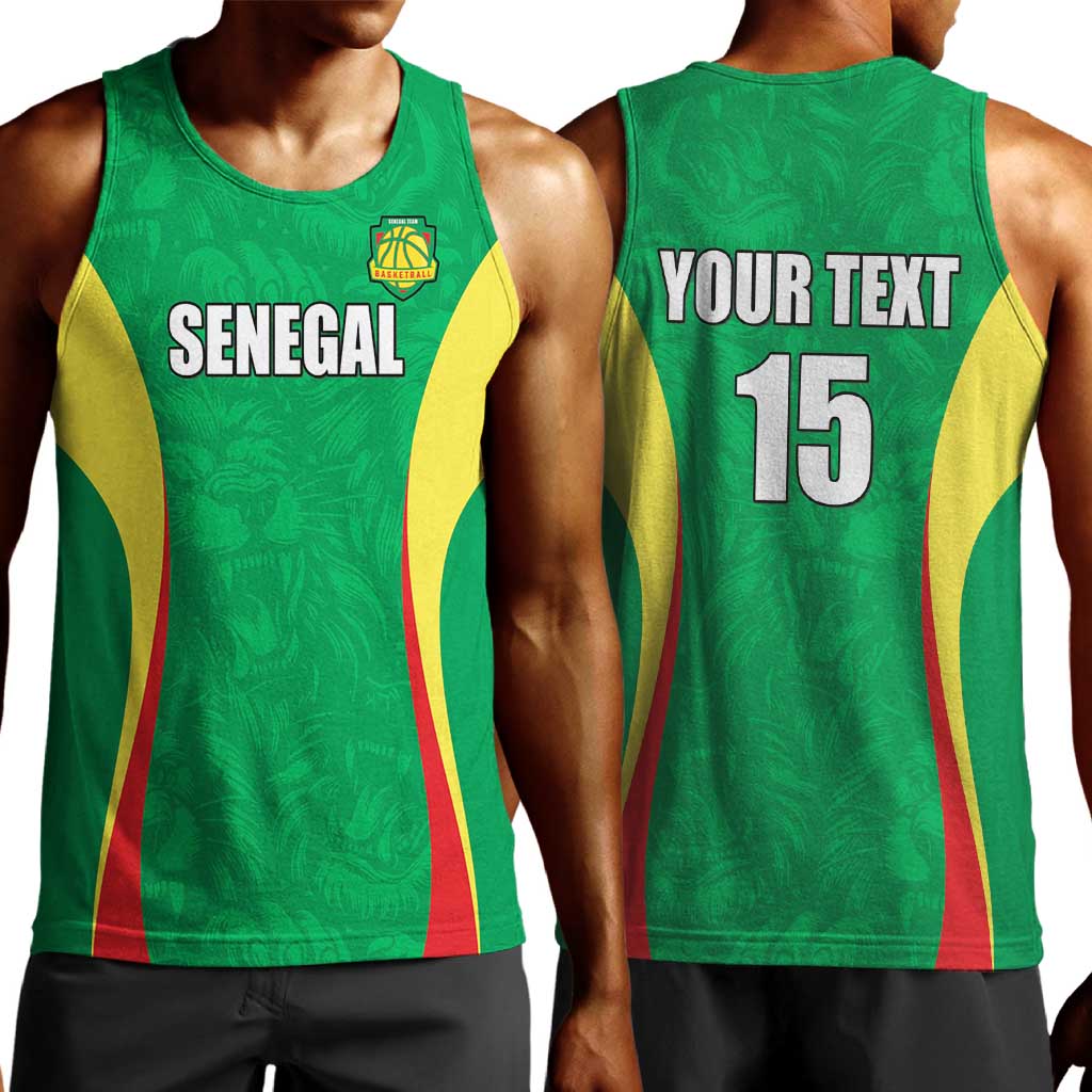 Afro Basketball Senegal Custom Men Tank Top Go Champions Lions - African Pride