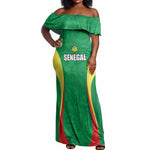 Afro Basketball Senegal Custom Off Shoulder Maxi Dress Go Champions Lions - African Pride