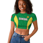 Afro Basketball Senegal Custom Raglan Cropped T shirt Go Champions Lions - African Pride