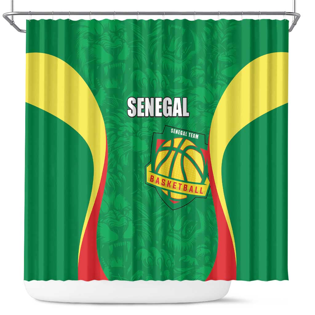 Afro Basketball Senegal Custom Shower Curtain Go Champions Lions - African Pride