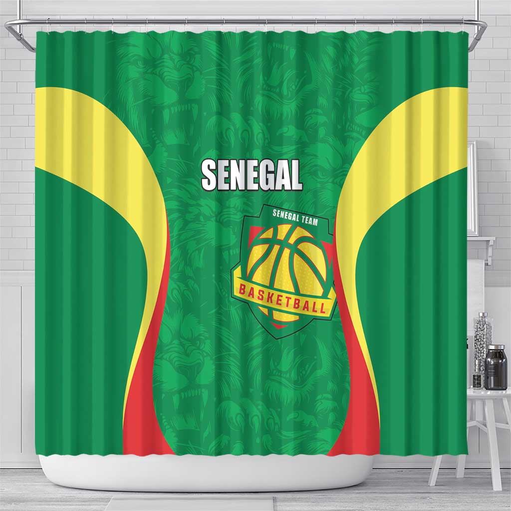 Afro Basketball Senegal Custom Shower Curtain Go Champions Lions - African Pride
