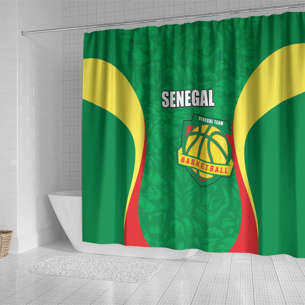 Afro Basketball Senegal Custom Shower Curtain Go Champions Lions - African Pride