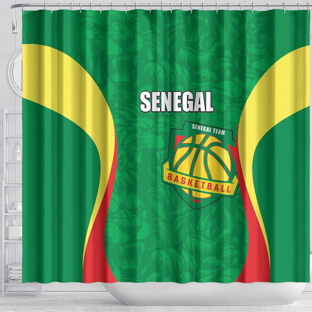 Afro Basketball Senegal Custom Shower Curtain Go Champions Lions - African Pride