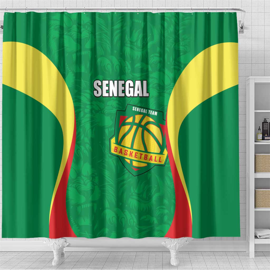 Afro Basketball Senegal Custom Shower Curtain Go Champions Lions - African Pride