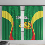 Afro Basketball Senegal Custom Window Curtain Go Champions Lions - African Pride