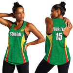 Afro Basketball Senegal Custom Women Racerback Tank Go Champions Lions - African Pride