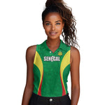 Afro Basketball Senegal Custom Women Sleeveless Polo Shirt Go Champions Lions - African Pride