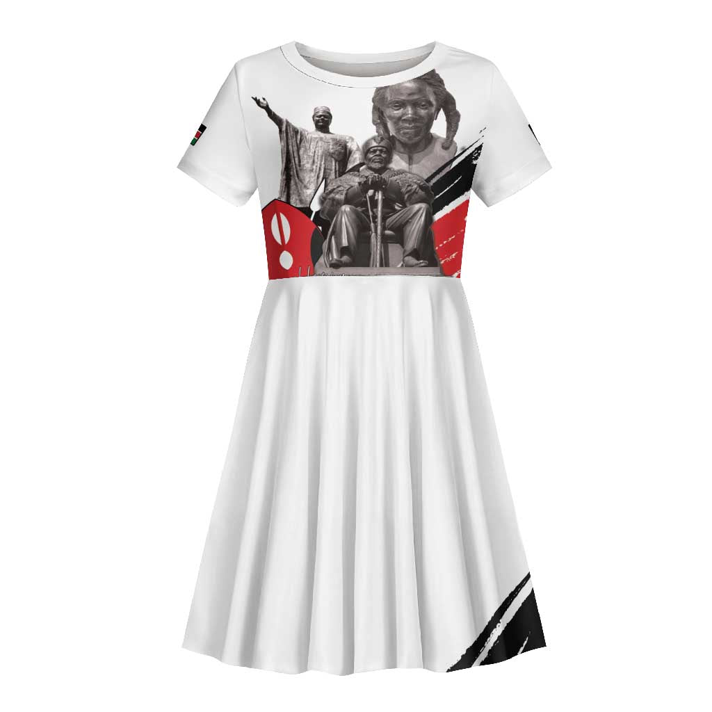 Happy Kenya Heroes Day Kid Short Sleeve Dress Kenyan Heroes - African Pride