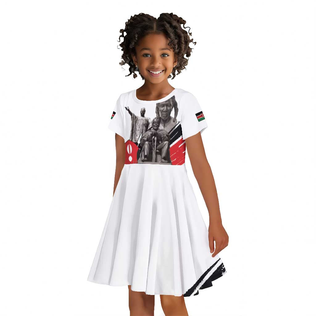 Happy Kenya Heroes Day Kid Short Sleeve Dress Kenyan Heroes - African Pride