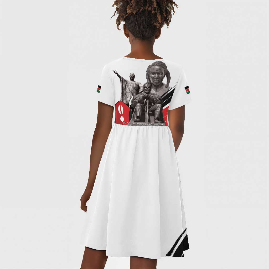 Happy Kenya Heroes Day Kid Short Sleeve Dress Kenyan Heroes - African Pride