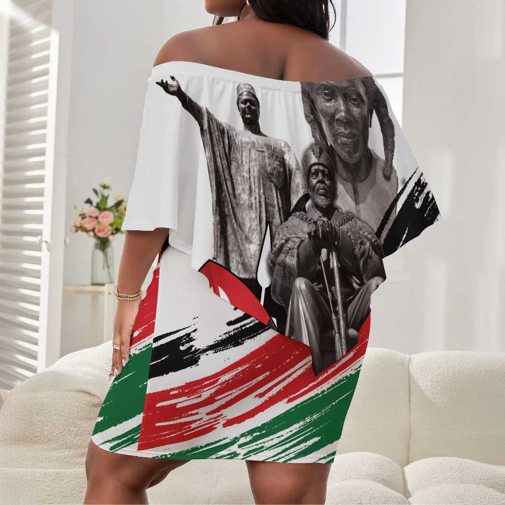 Happy Kenya Heroes Day Off Shoulder Short Dress Kenyan Heroes - African Pride