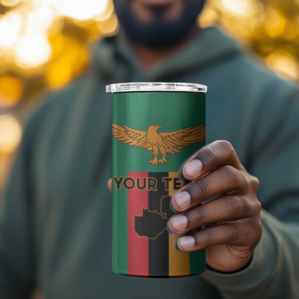 Zambia Independence Day Personalized 4 in 1 Can Cooler Tumbler Statue of Freedom - African Pride