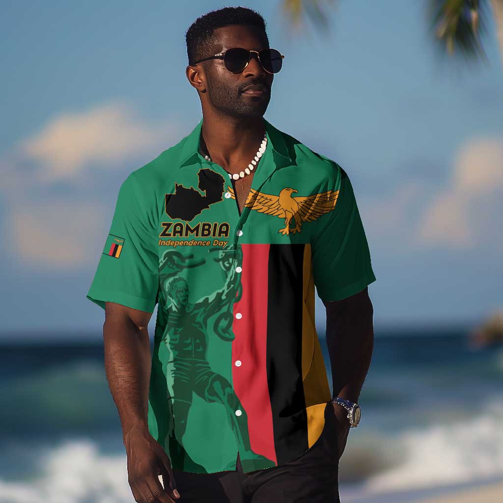 Zambia Independence Day Personalized Hawaiian Shirt Statue of Freedom - African Pride