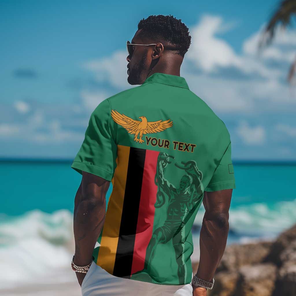 Zambia Independence Day Personalized Hawaiian Shirt Statue of Freedom - African Pride