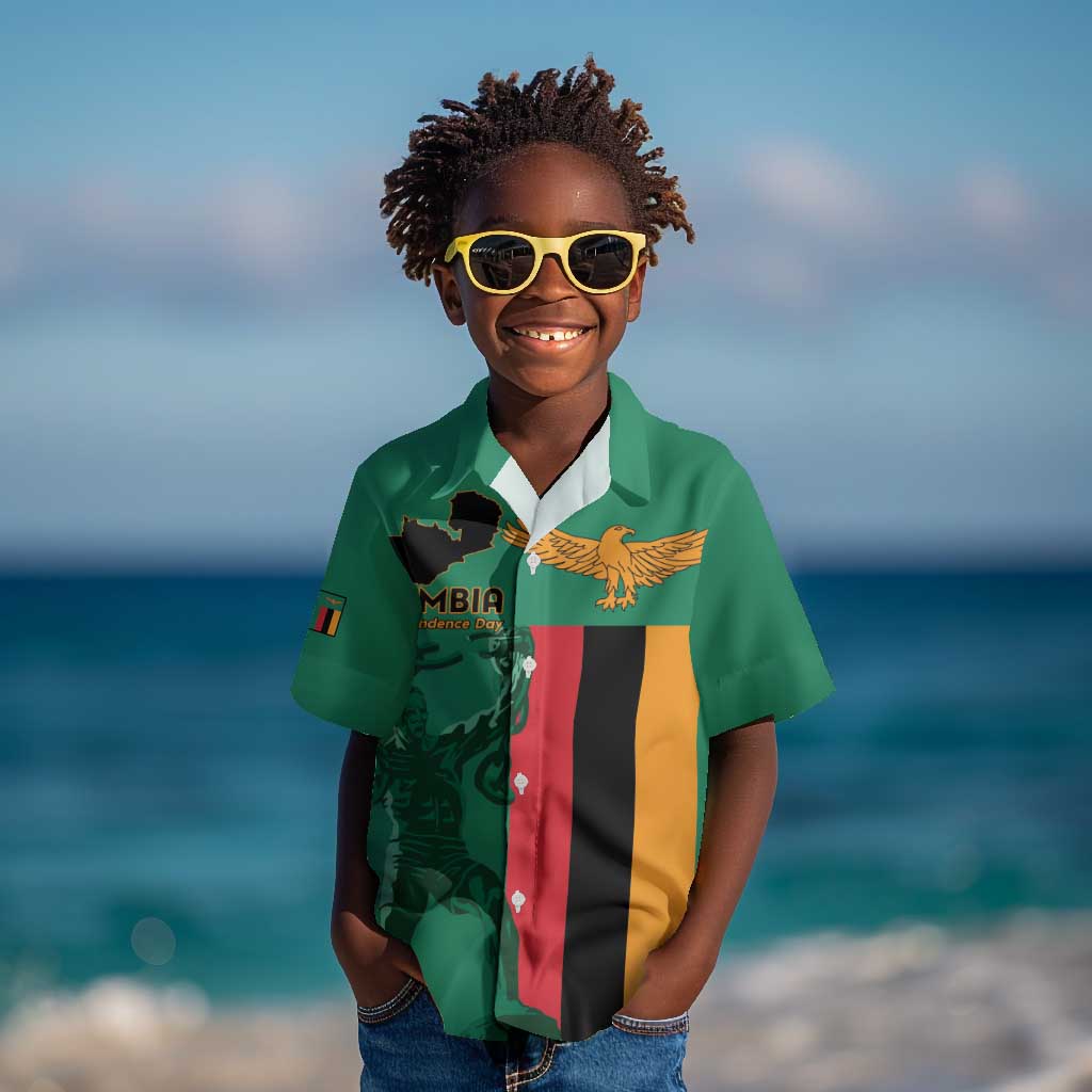 Zambia Independence Day Personalized Kid Hawaiian Shirt Statue of Freedom - African Pride