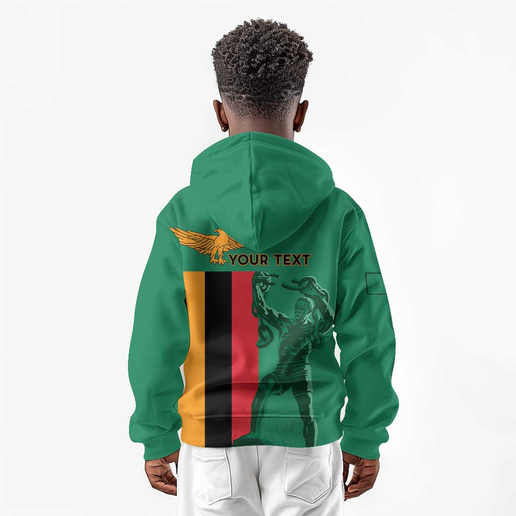 Zambia Independence Day Personalized Kid Hoodie Statue of Freedom - African Pride