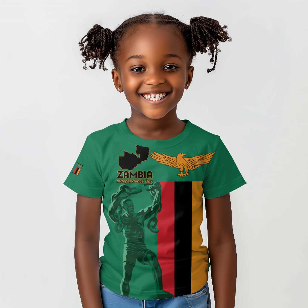 Zambia Independence Day Personalized Kid T shirt Statue of Freedom - African Pride