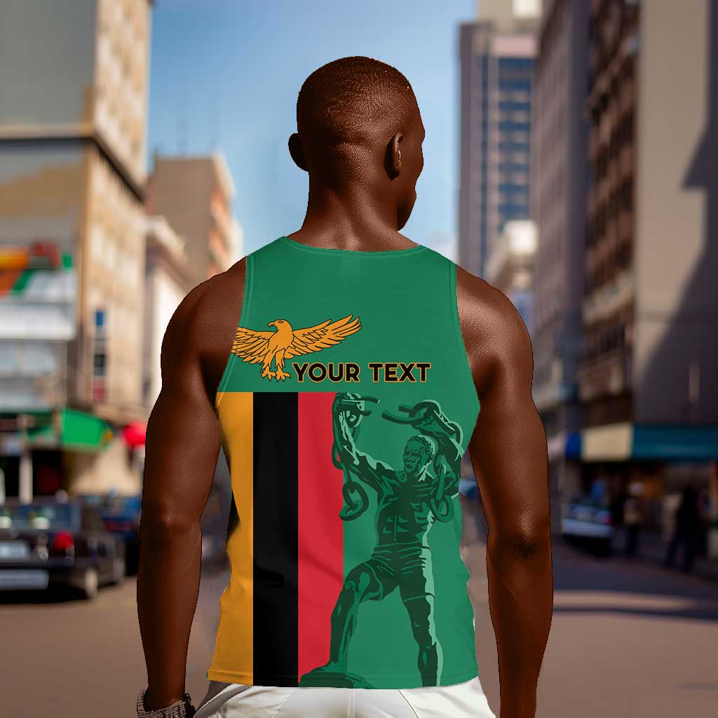 Zambia Independence Day Personalized Men Tank Top Statue of Freedom - African Pride