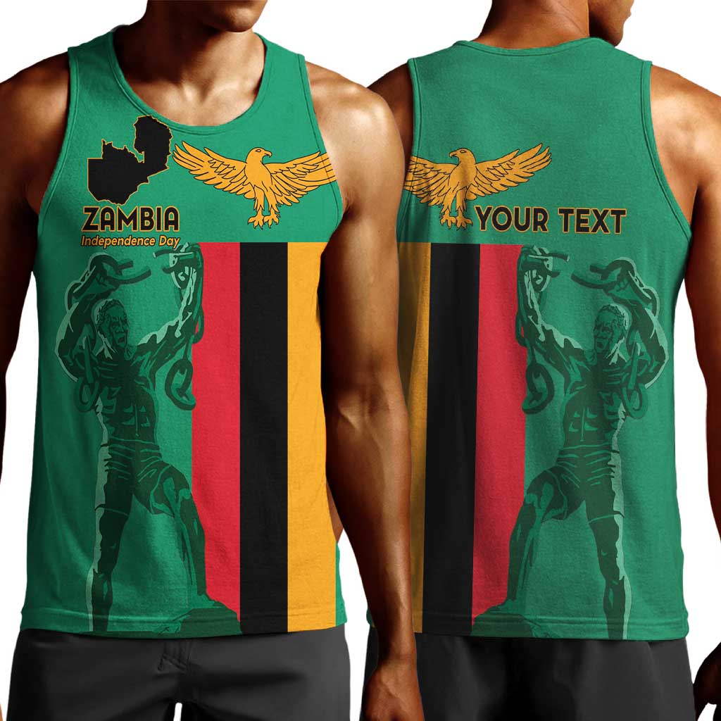 Zambia Independence Day Personalized Men Tank Top Statue of Freedom - African Pride