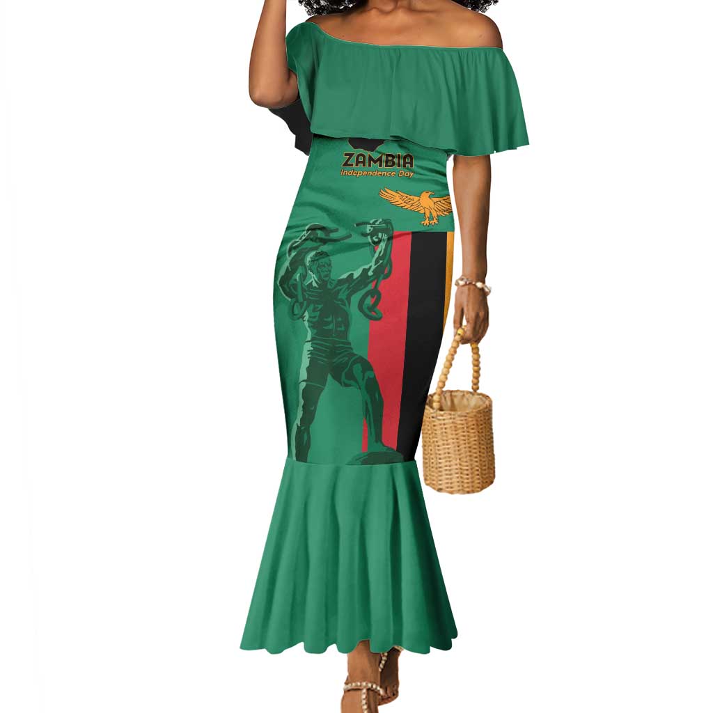 Zambia Independence Day Personalized Mermaid Dress Statue of Freedom - African Pride