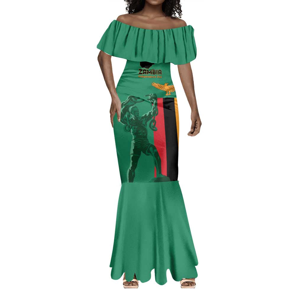 Zambia Independence Day Personalized Mermaid Dress Statue of Freedom - African Pride