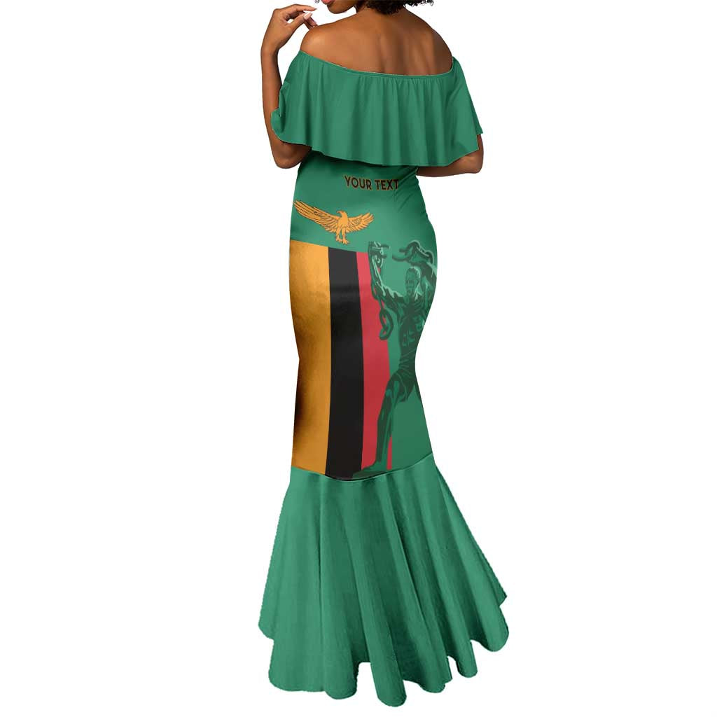 Zambia Independence Day Personalized Mermaid Dress Statue of Freedom - African Pride