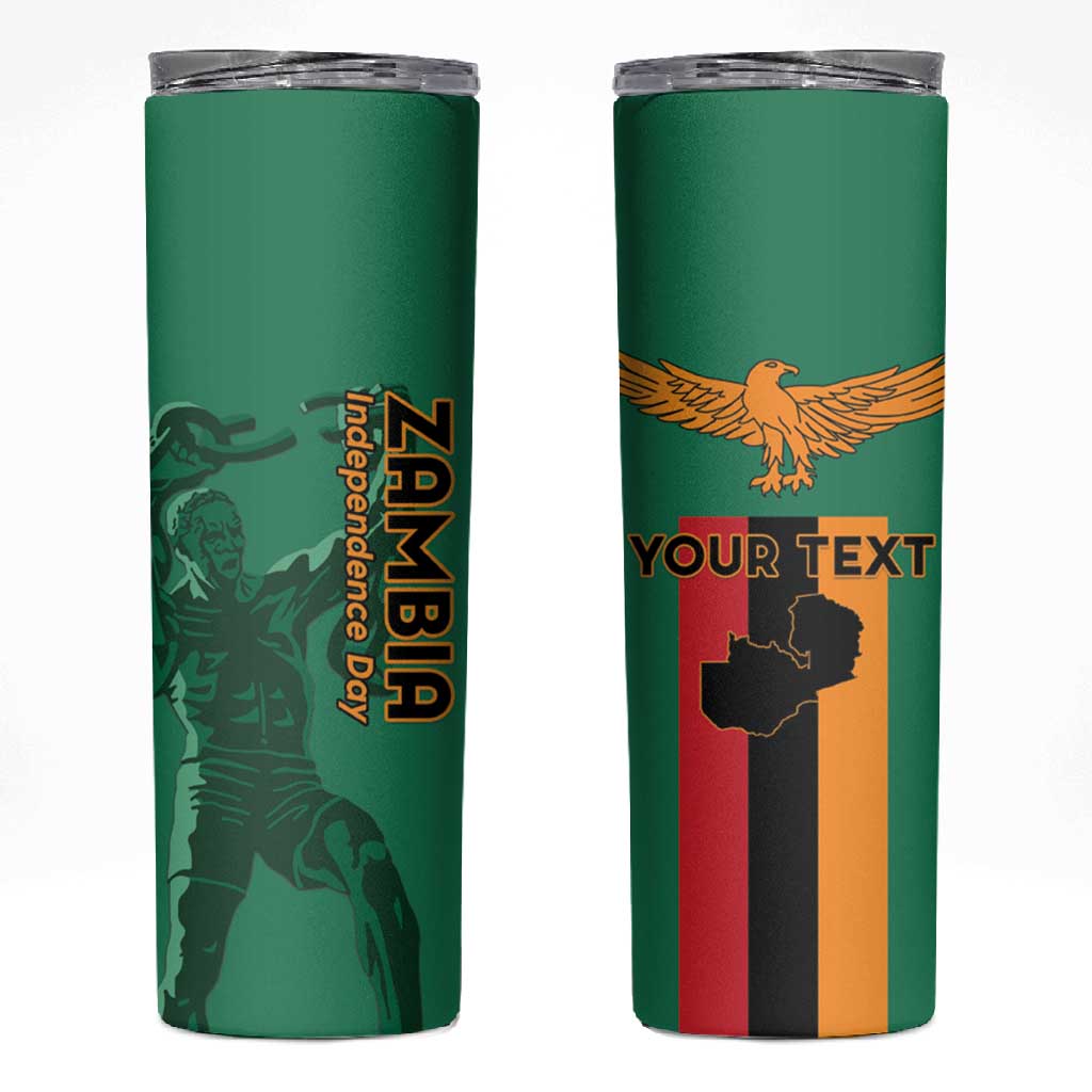 Zambia Independence Day Personalized Skinny Tumbler Statue of Freedom - African Pride