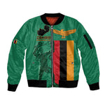 Zambia Independence Day Personalized Sleeve Zip Bomber Jacket Statue of Freedom - African Pride