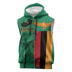 Zambia Independence Day Personalized Sleeveless Zip Hoodie Statue of Freedom - African Pride
