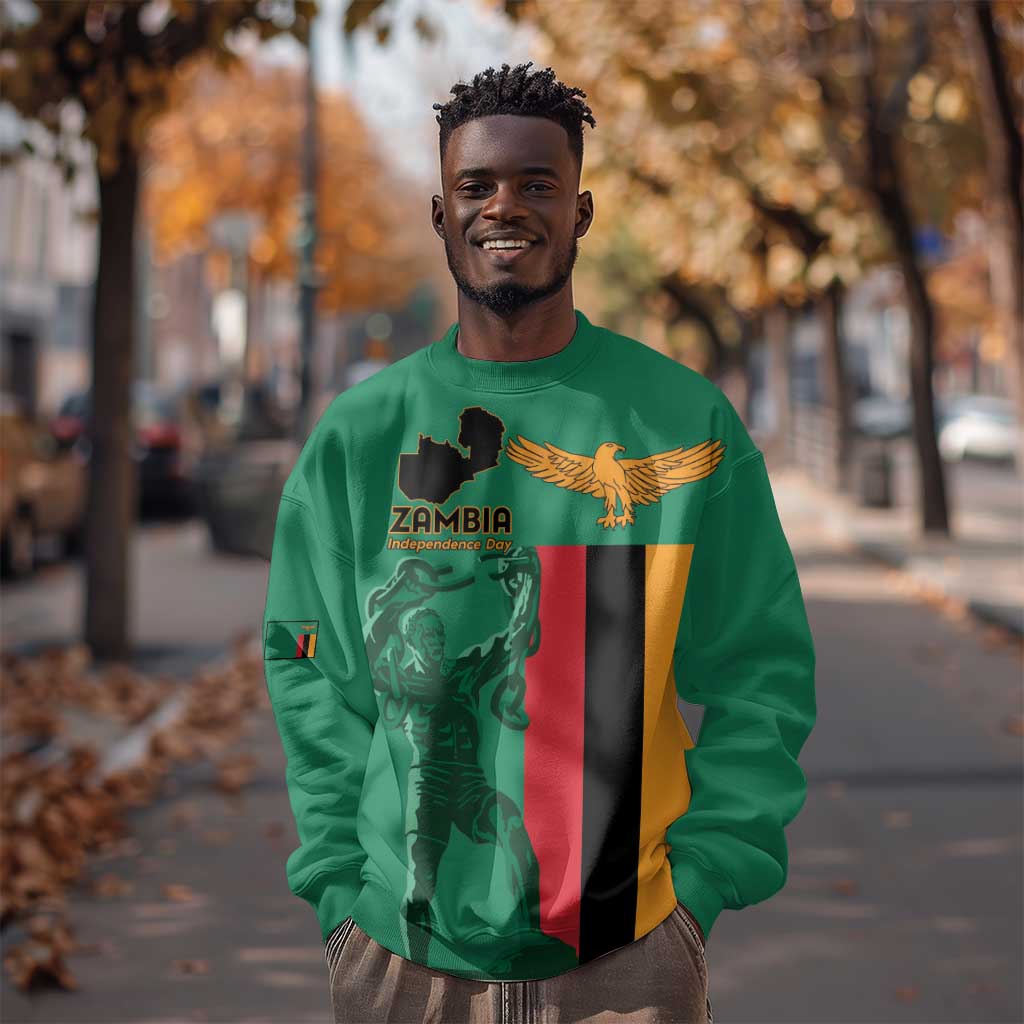 Zambia Independence Day Personalized Sweatshirt Statue of Freedom - African Pride