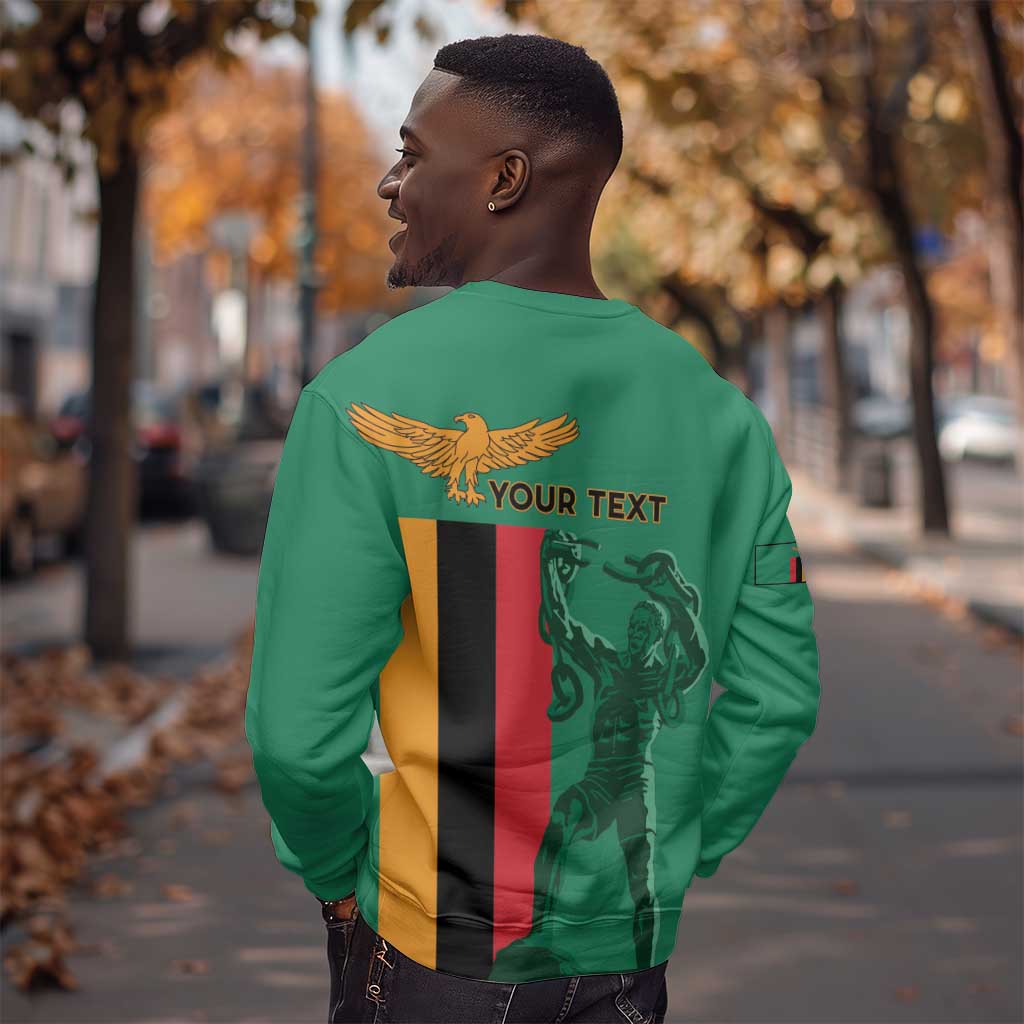 Zambia Independence Day Personalized Sweatshirt Statue of Freedom - African Pride