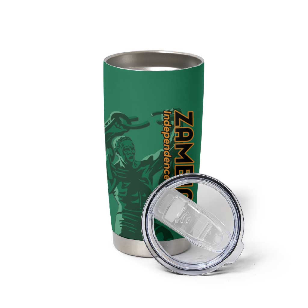 Zambia Independence Day Personalized Tumbler Cup Statue of Freedom - African Pride