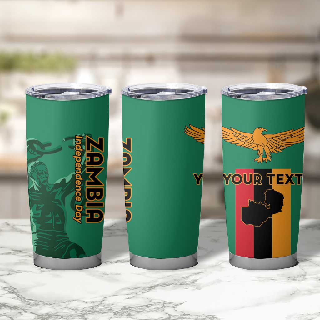 Zambia Independence Day Personalized Tumbler Cup Statue of Freedom - African Pride
