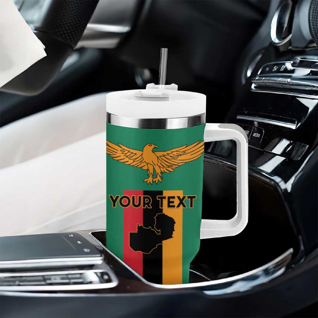 Zambia Independence Day Personalized Tumbler With Handle Statue of Freedom - African Pride