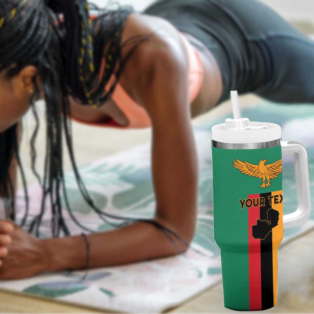 Zambia Independence Day Personalized Tumbler With Handle Statue of Freedom - African Pride