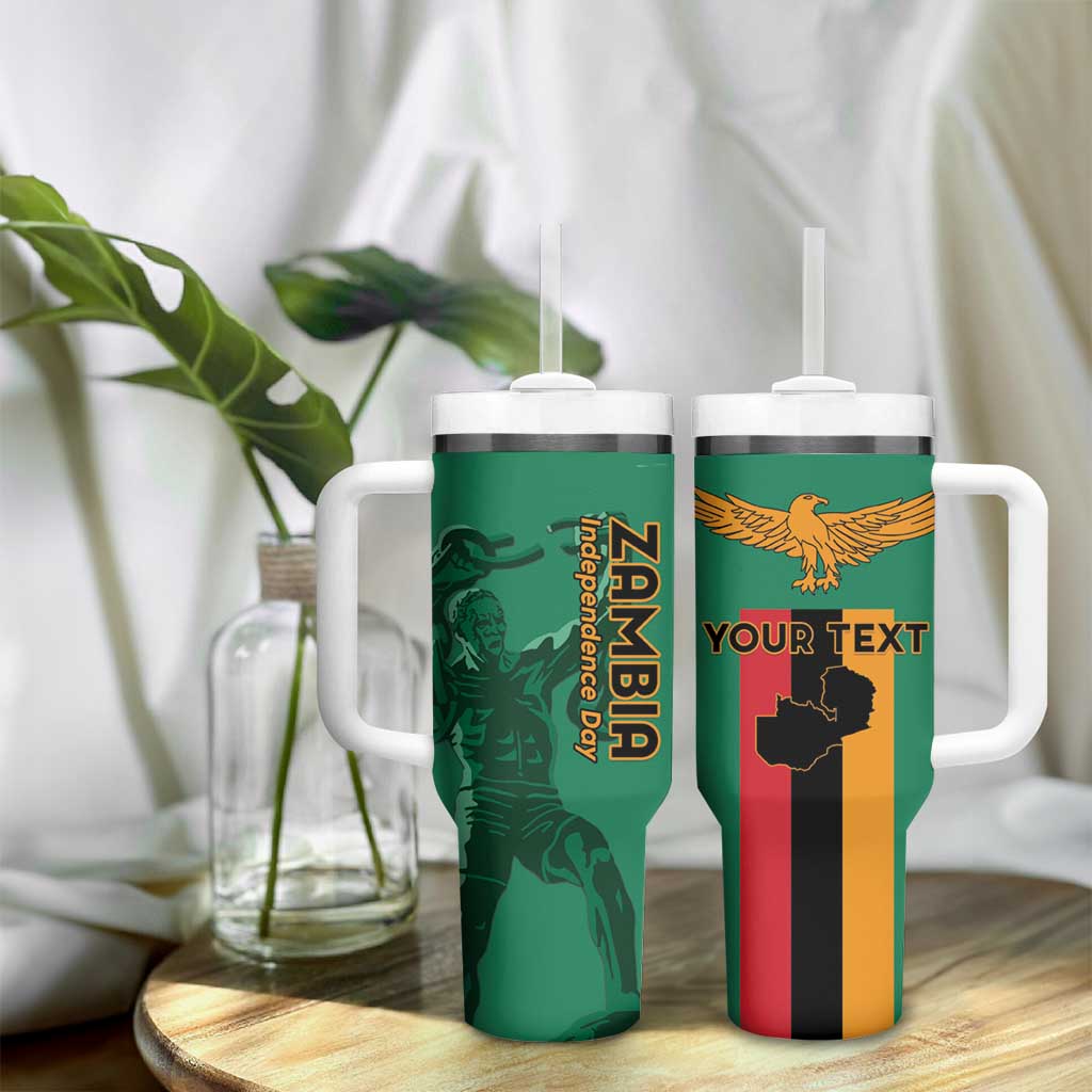 Zambia Independence Day Personalized Tumbler With Handle Statue of Freedom - African Pride