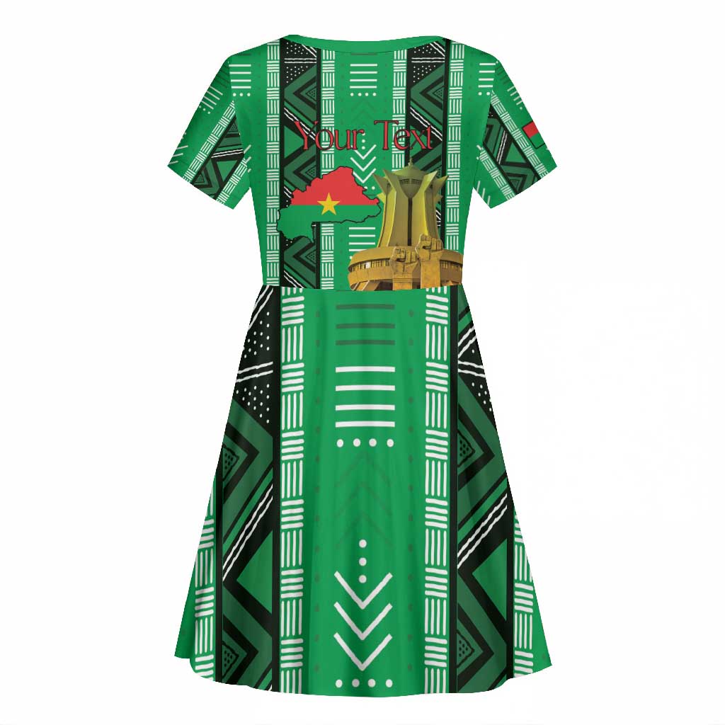 Burkina Faso Martyrs Day Personalized Kid Short Sleeve Dress Monument des Heros Nationaux - African Pride