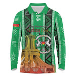 Burkina Faso Martyrs Day Personalized Long Sleeve Polo Shirt Monument des Heros Nationaux - African Pride