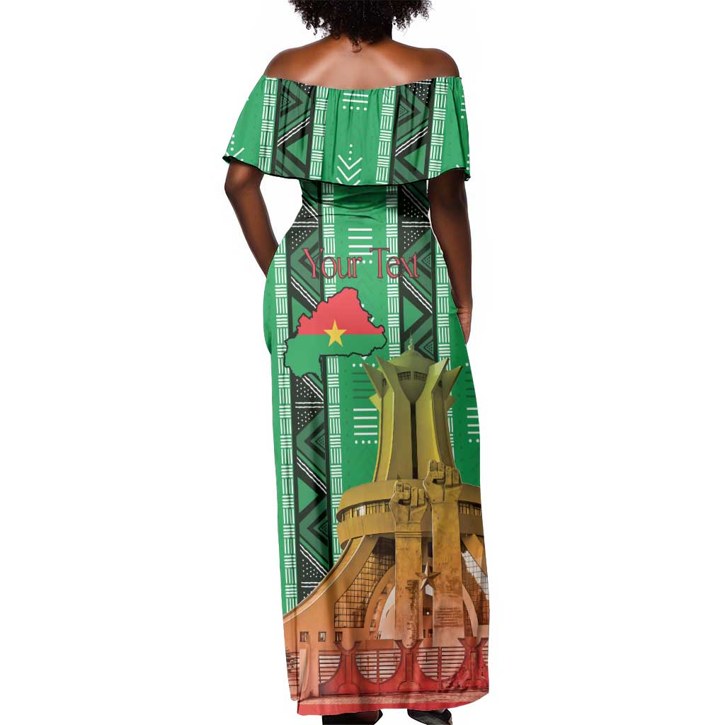 Burkina Faso Martyrs Day Personalized Off Shoulder Maxi Dress Monument des Heros Nationaux - African Pride
